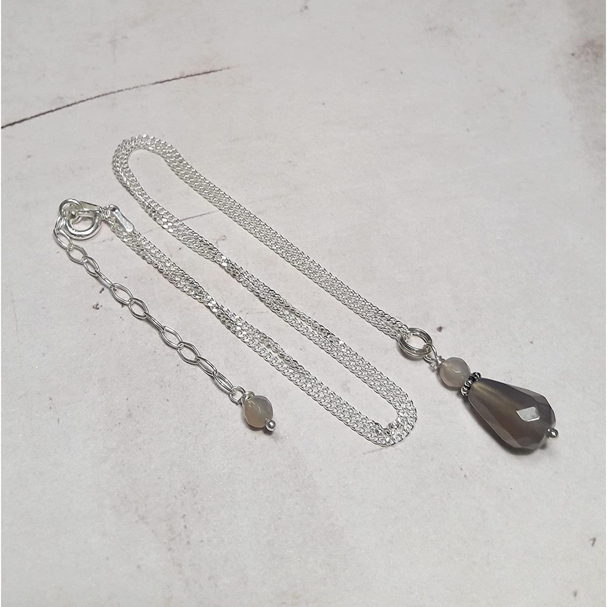 Collier Iara Agate Grise Argent 925