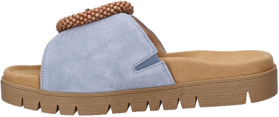 Gabor -Dames blauw licht slippers & muiltjes
