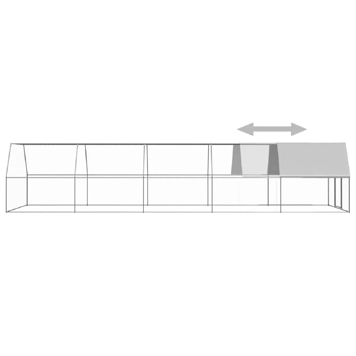 vidaXL Poulailler extérieur - Acier galvanisé - 3 x 10 x 2 m