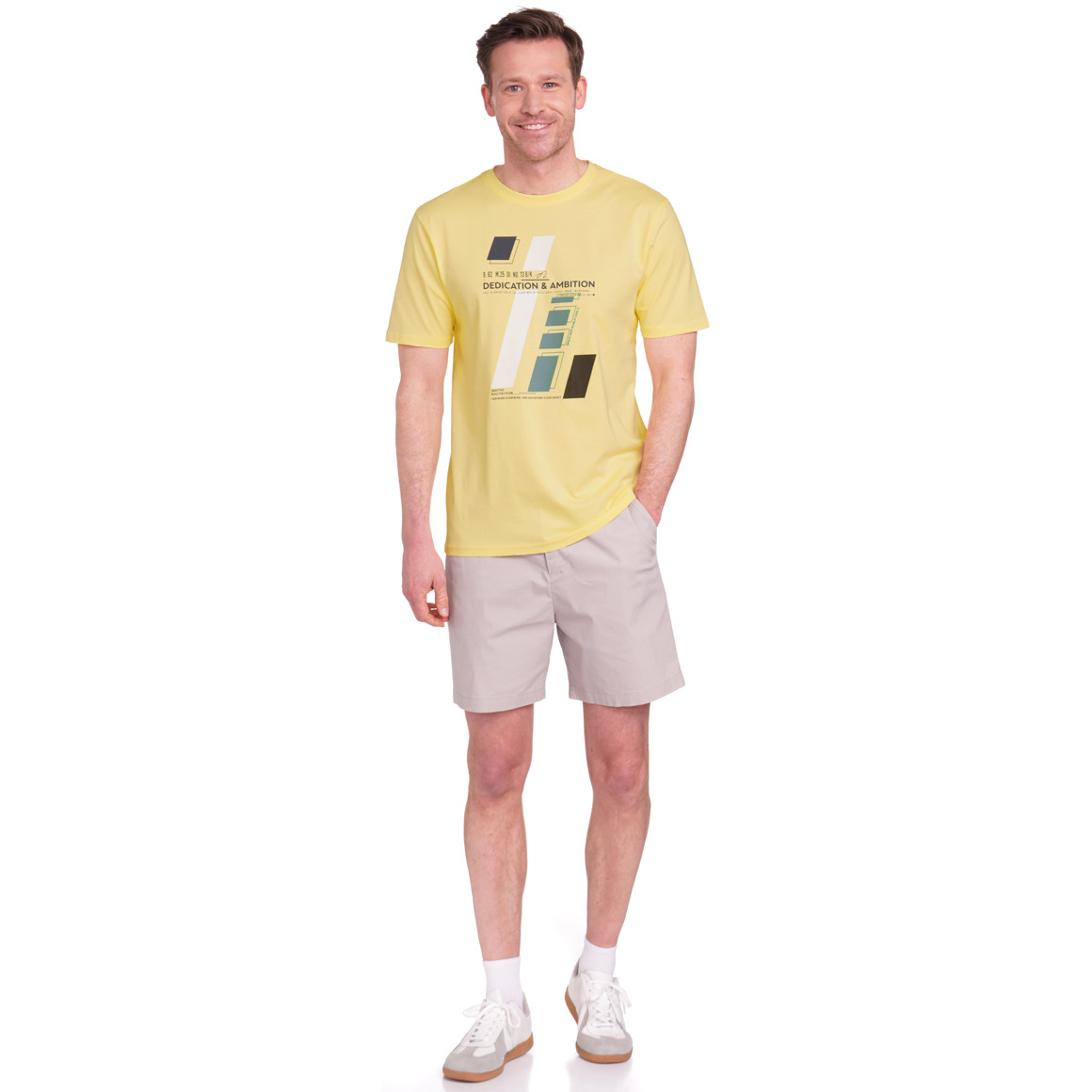 VanVaan Denim Herren T-Shirt mit Brust-Print gelb