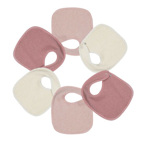 Lot de 6 bavoirs nid d'abeille   Rose        de               Trois Kilos Sept