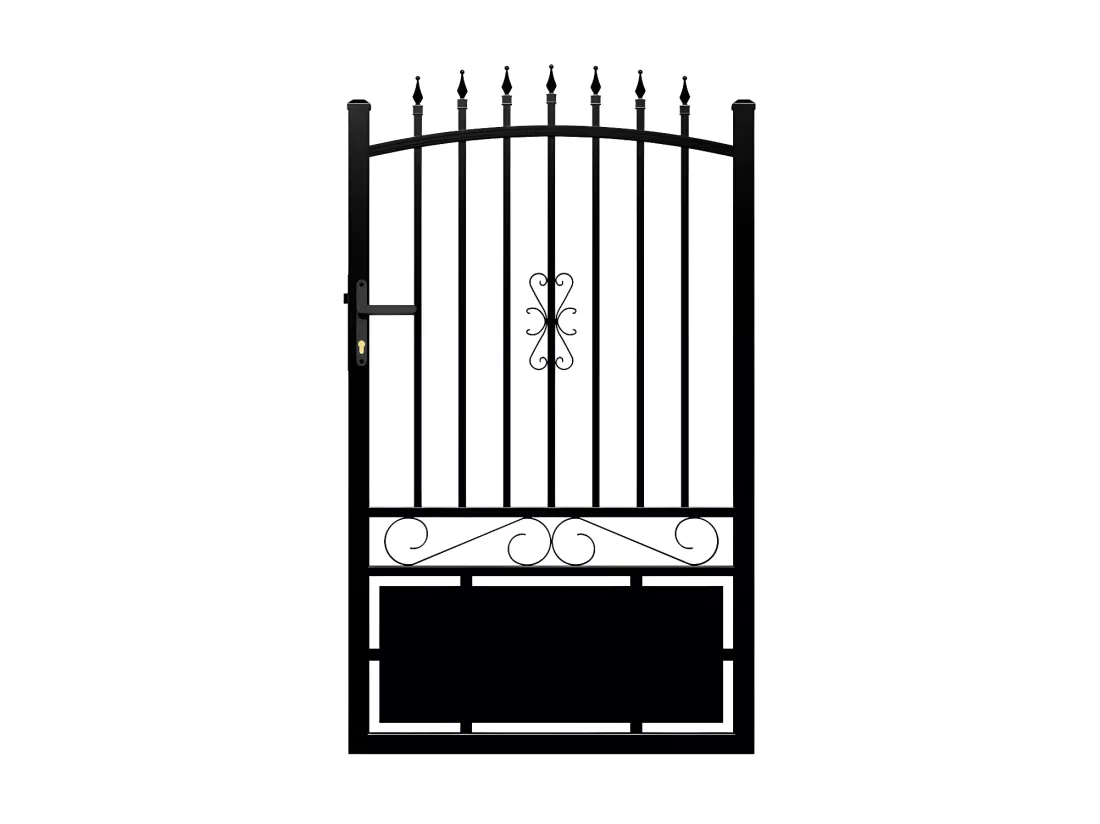 Portillon battant aluminium ajouré L110 x H170 cm noir NERBIS