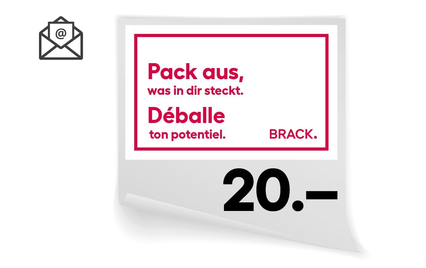 Online-Geschenkgutschein CHF 20.-Online-Geschenkgutscheine – Lieferung per E-Mail!