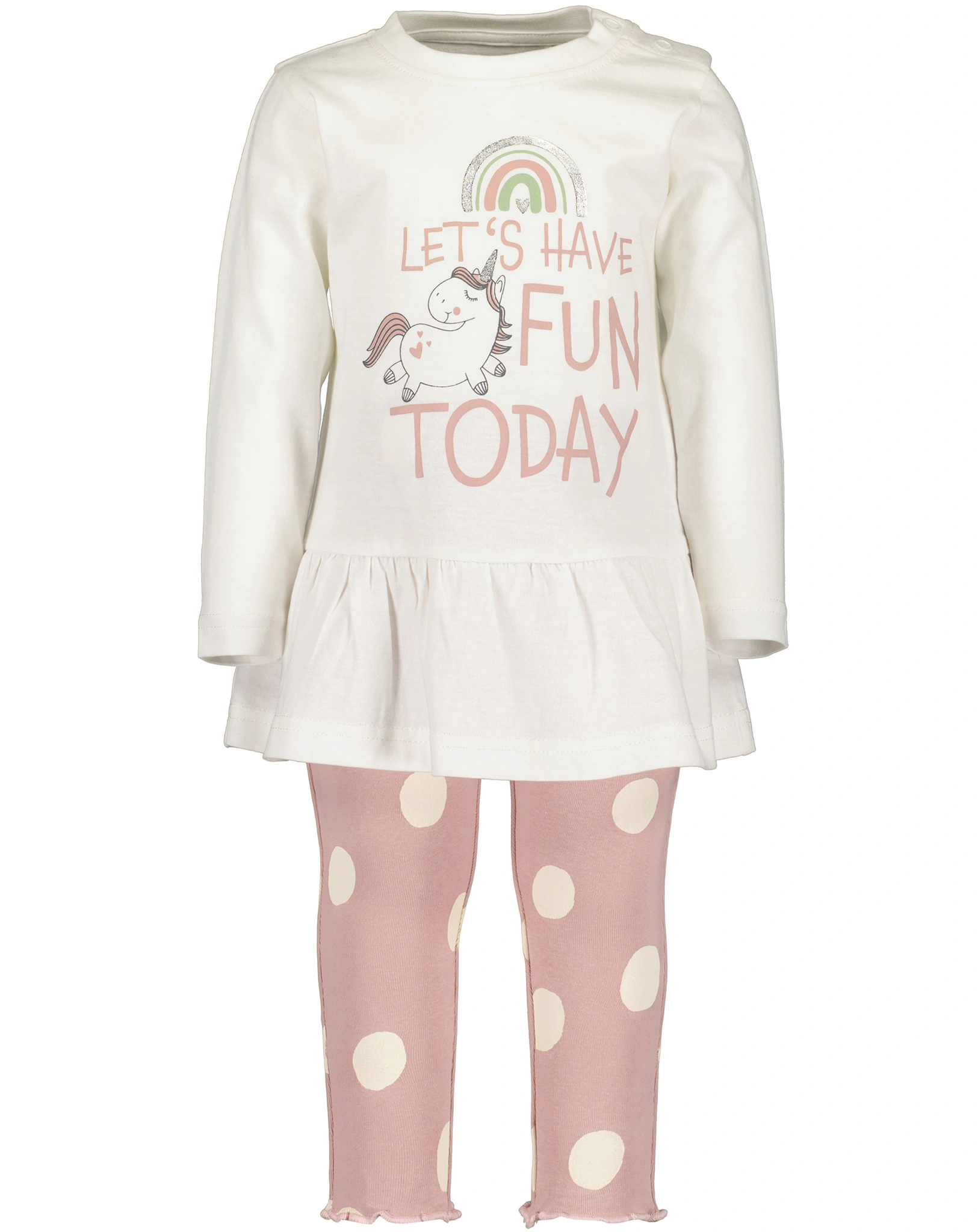 Tunikashirt FUN TODAY mit Leggings in offwhite