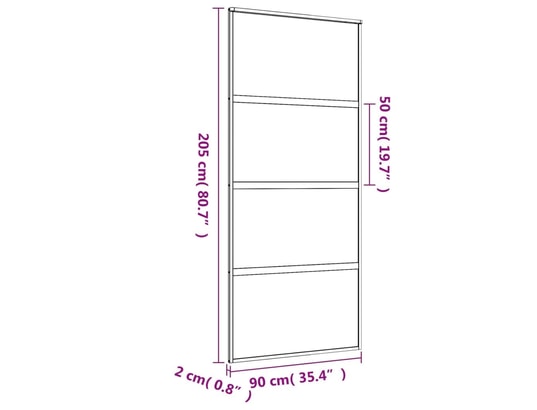 VIDAXL - Porte verre Porte coulissante doré 90x205 cm verre esg dépoli et alumini...