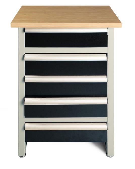 Ondis24 PRO Emil werkbank met melamine werkblad in bamboe-look, werkplaatsuitrusting