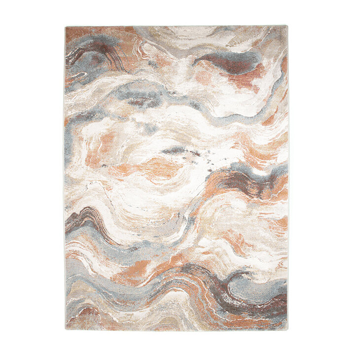 Abstract vloerkleed - Xavier Wave Blauw/Rood