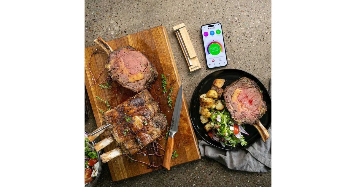 MeaterPro thermometer  (Roestvrij staal/houtkleur, Bluetooth 5.2)