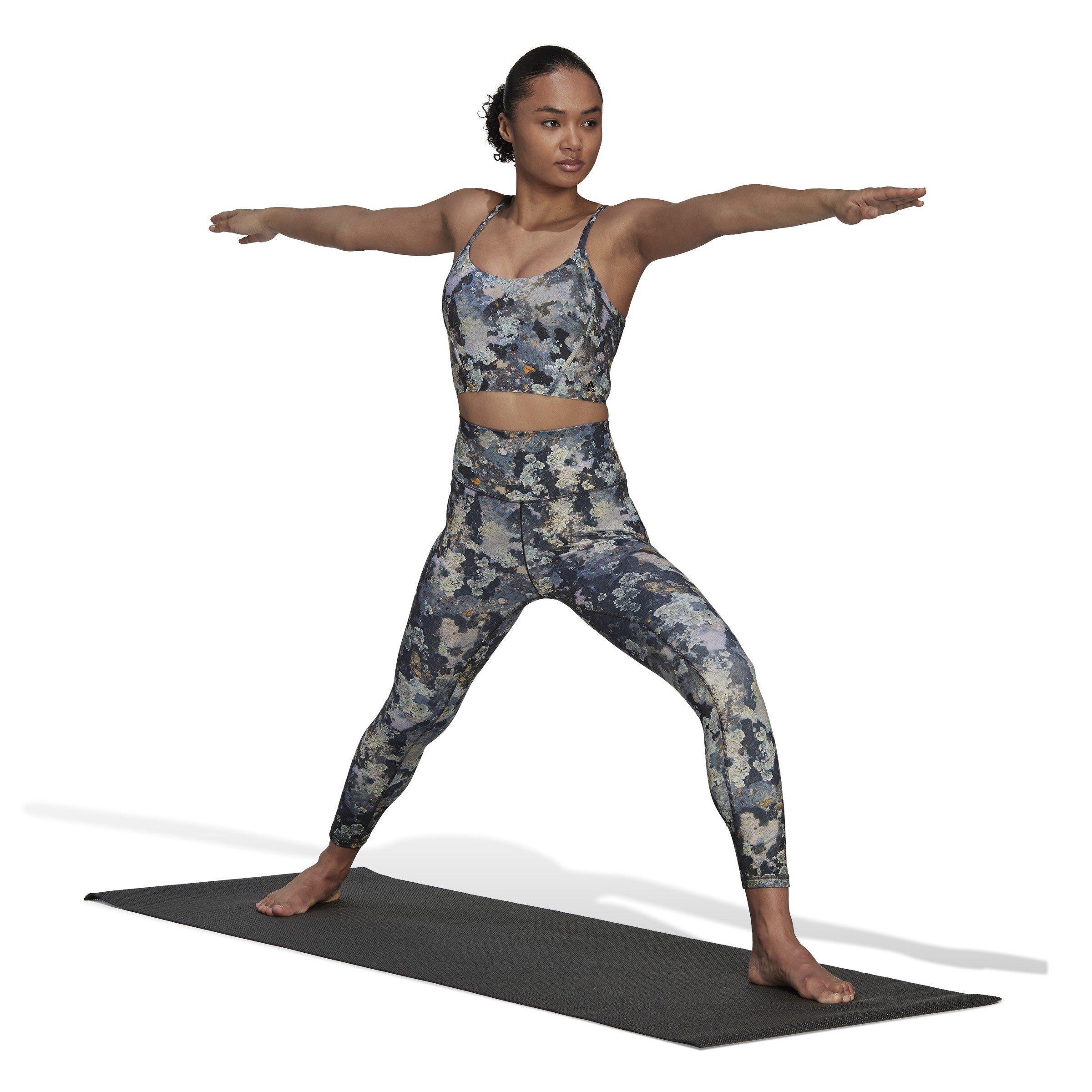 adidas Yoga Light Support Long Line Graphic Sports Bra Womens