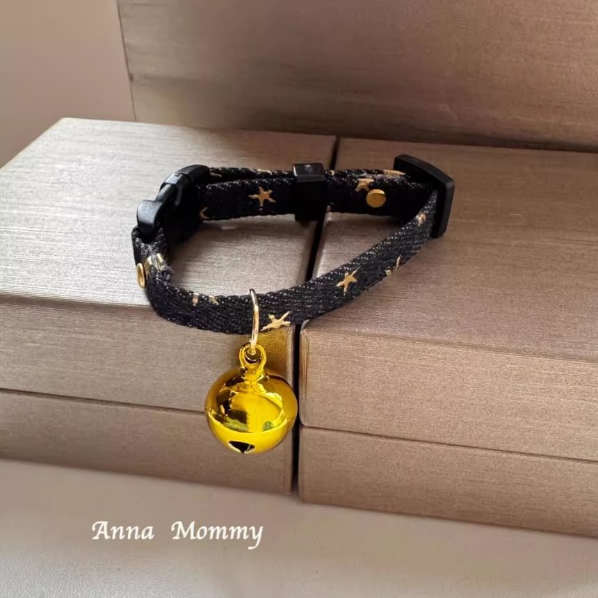 tanvtim - Bell Pendant Denim Pet Collar (Diverse ontwerpen)