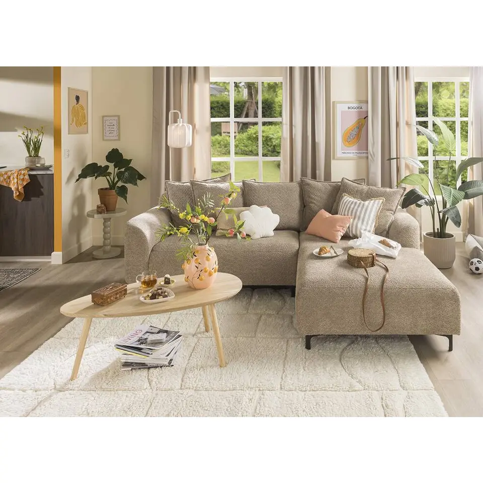 Bank Elsa met chaise longue links - stof Anthology - taupe