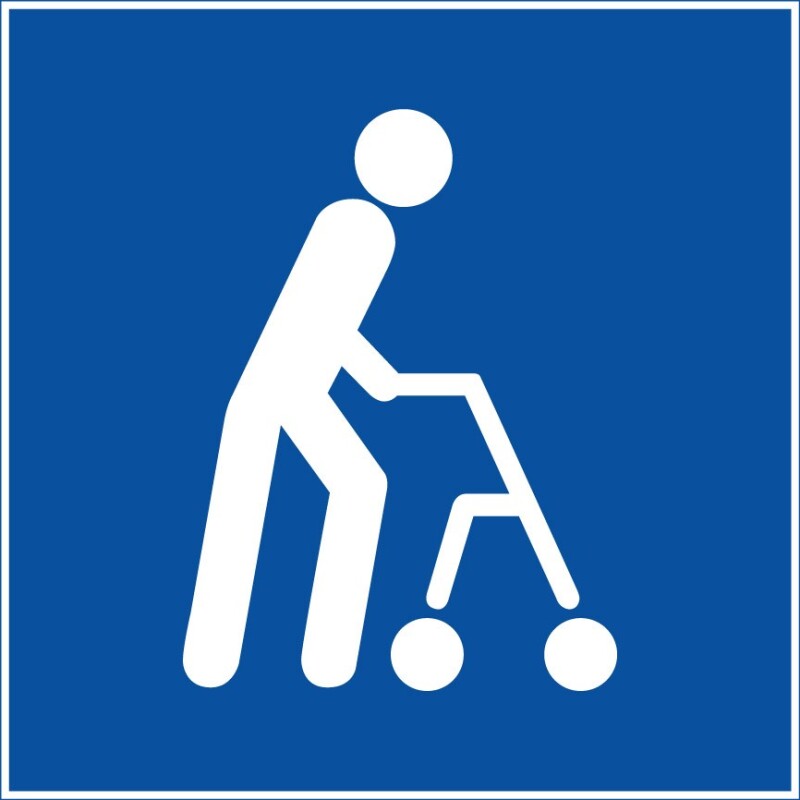 Pictogramme PI PF 045 - Accessibilité, capacité de déplacement à pied limitée - ISO 7001
