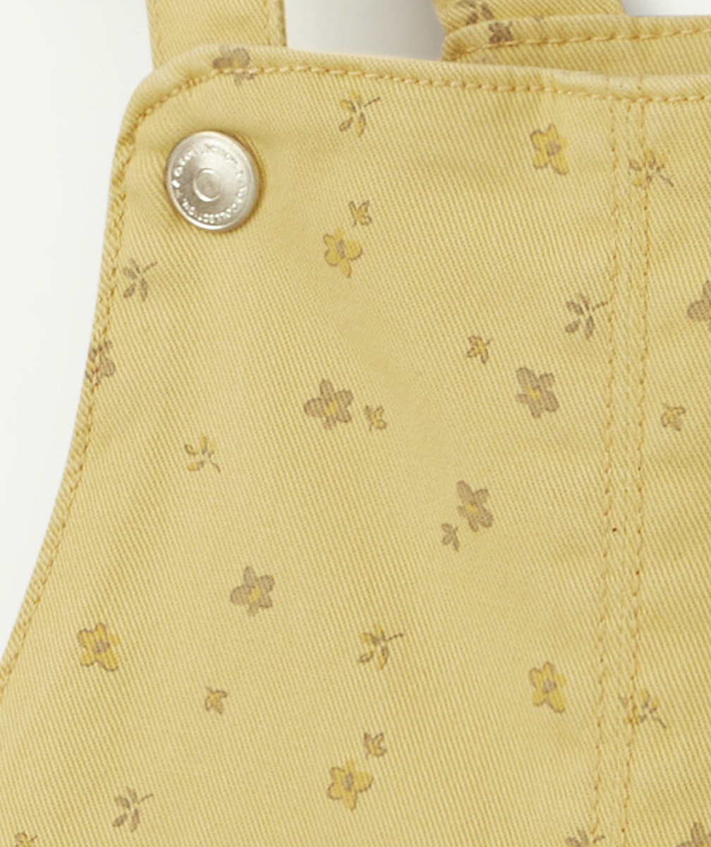 ROBE BÉBÉ FILLE EN FIBRES RECYCLÉES JAUNE ET IMPRIMÉE FLEURS