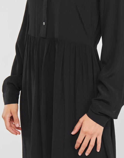 Vila - VIFINI L/S SHIRT DRESS/SU - Noir