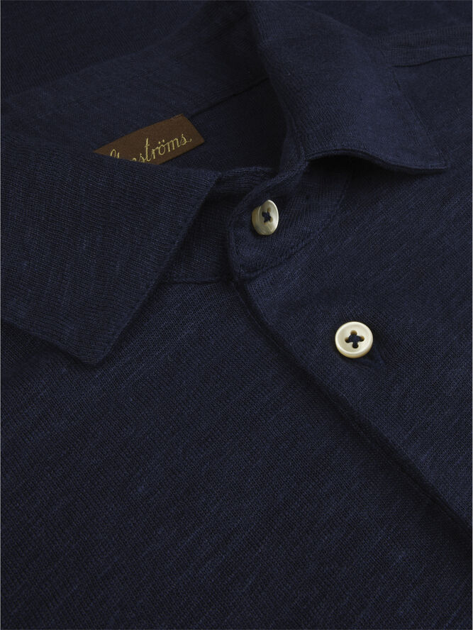 Stenströms Linen Polo shirt Navy