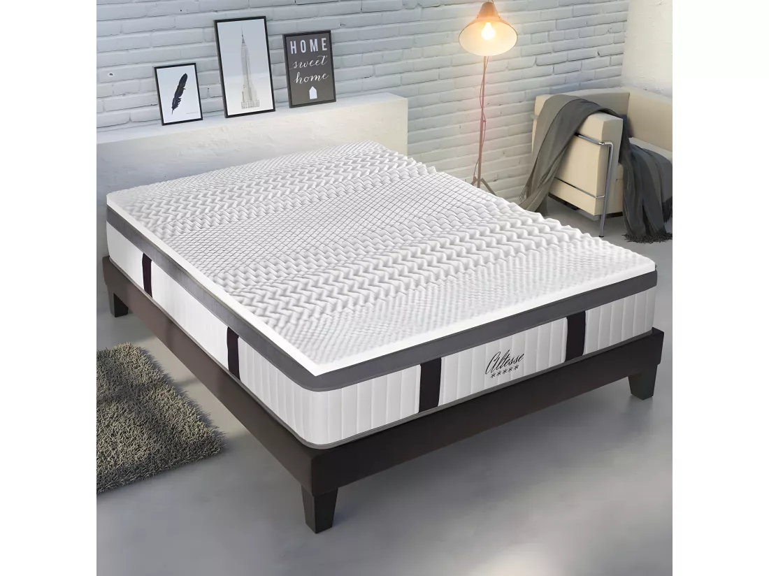 Surmatelas 6 cm Mémoire de forme 7 zones de confort 140x190 cm
