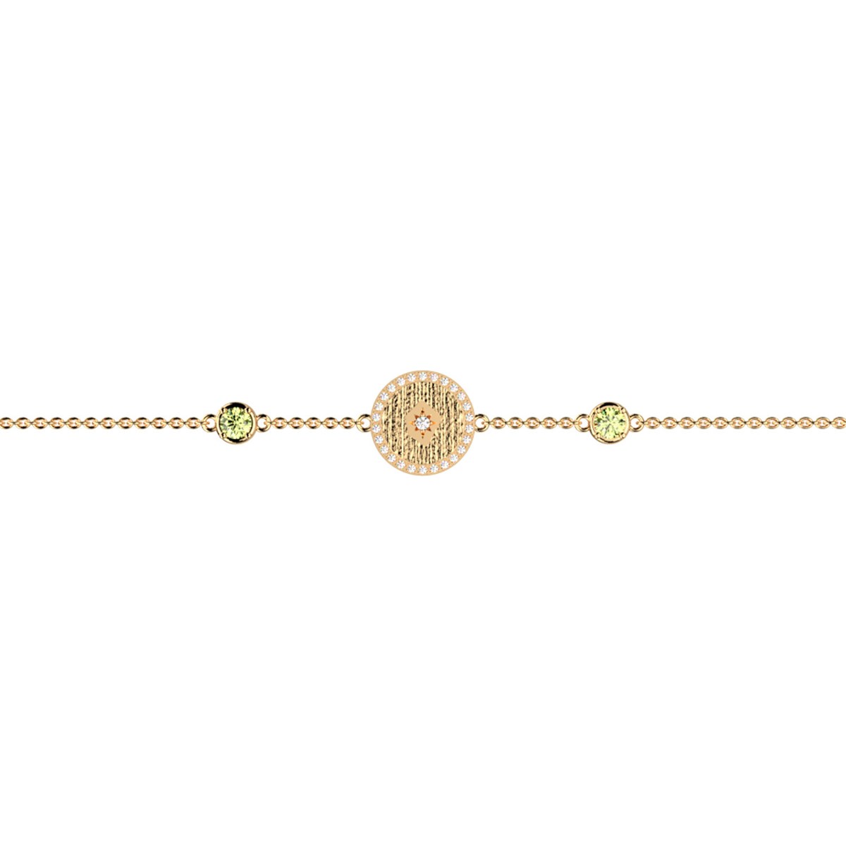 Bracelet souple Les Cadettes Birthstones AoûtPierre de naissance couleur vert Péridot