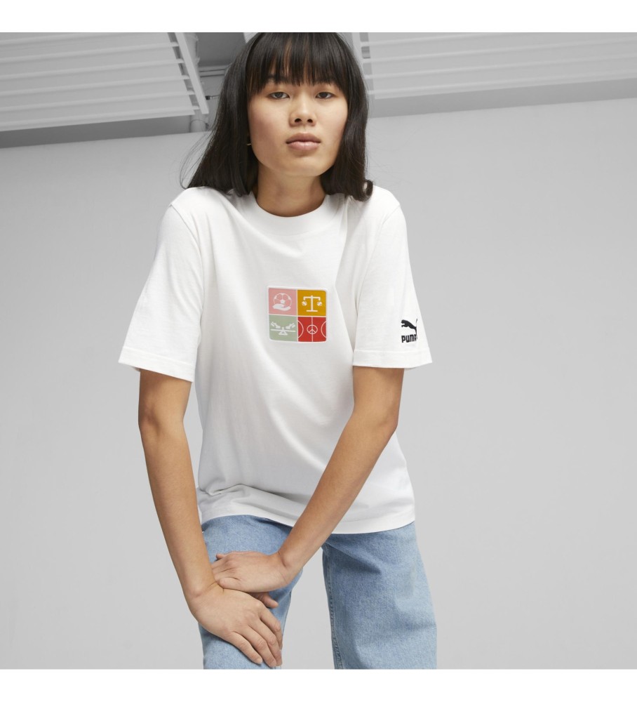 Camiseta Puma Unisex Classics Icons branca