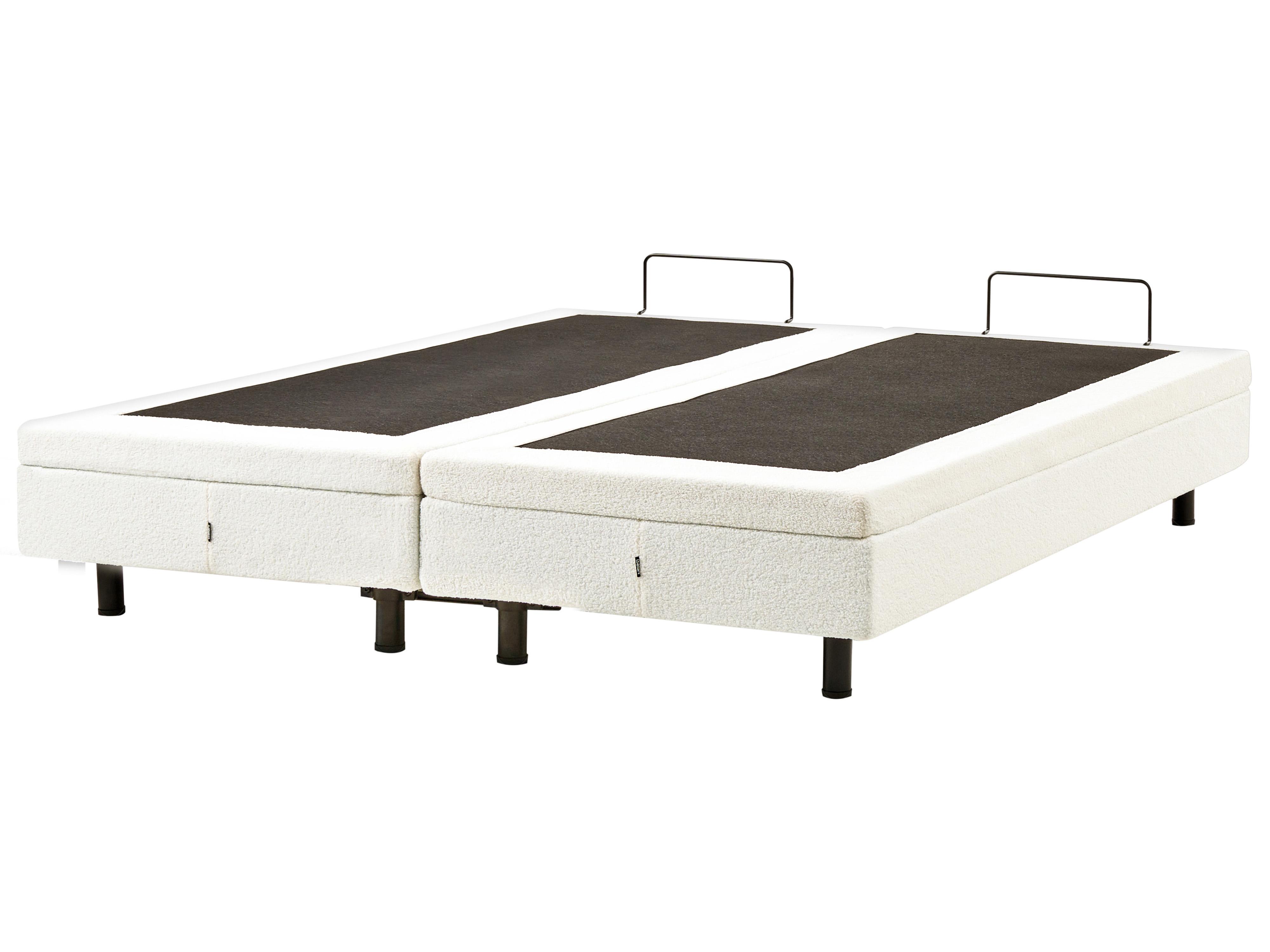 Verstelbaar bed zonder hoofdbord Bouclé DUKE 180 x 200 cm Gebroken wit