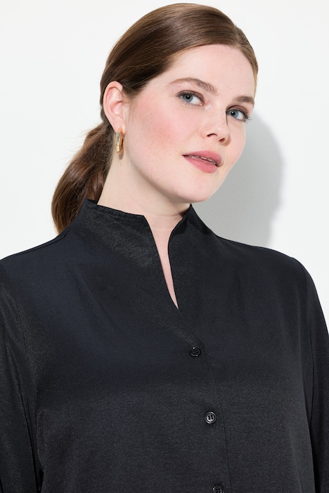 Bluse, Oxford-Gewebe, Kelchkragen, Langarm
