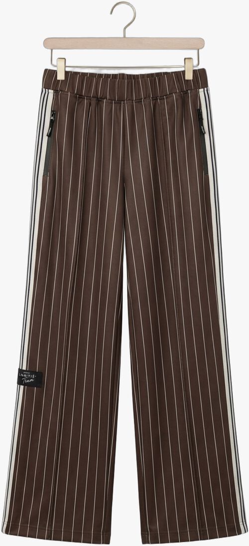 bruine haute l'amitié broeken baggy pin stripe track tall pants
