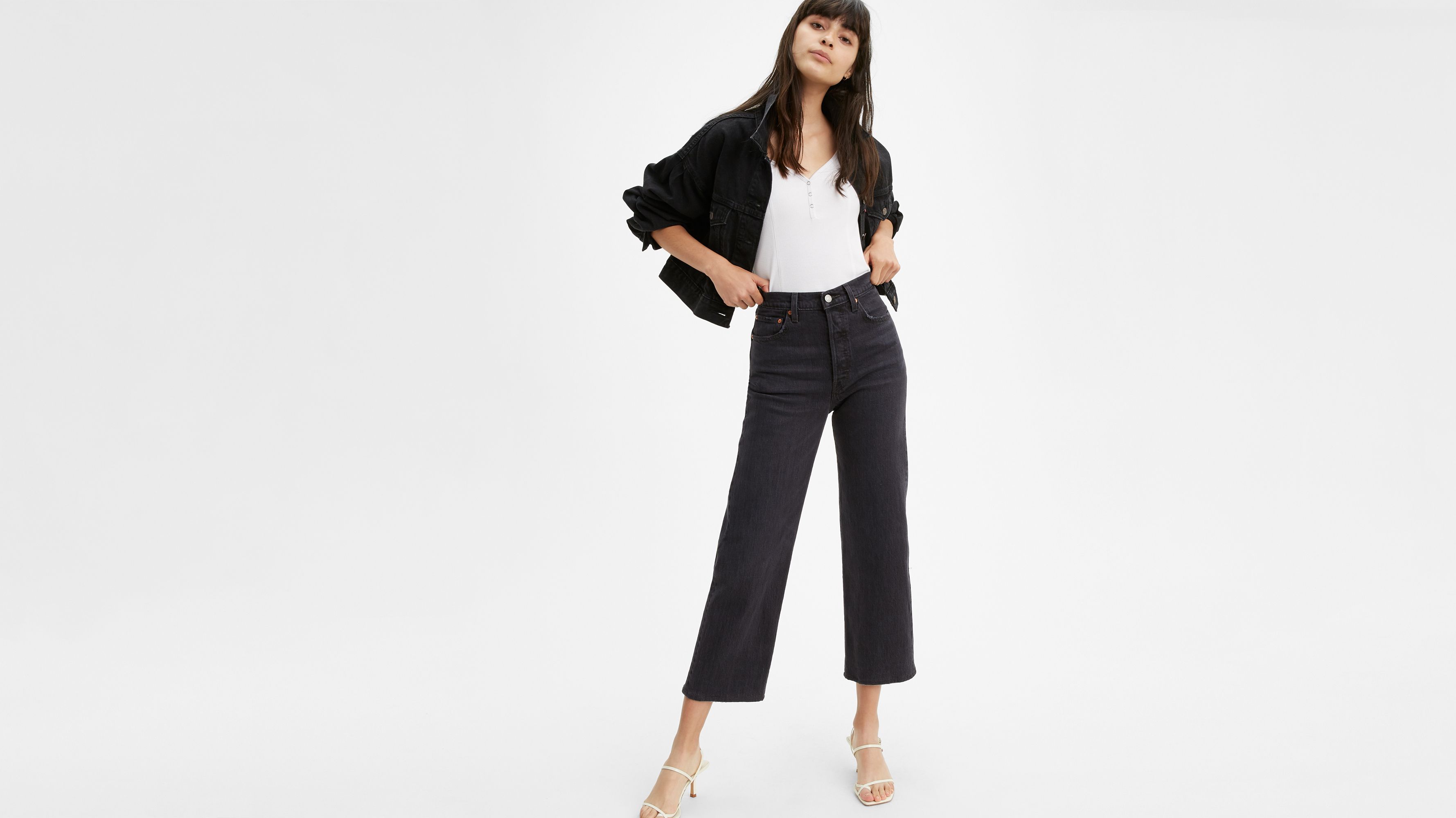 Jean droit Ribcage Ankle - Feelin' Cagey - Noir