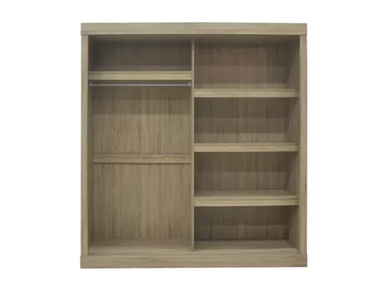 Garde Robe MILS, armoire 2 portes coulissantes chêne sonoma, idéal pour une chambre design