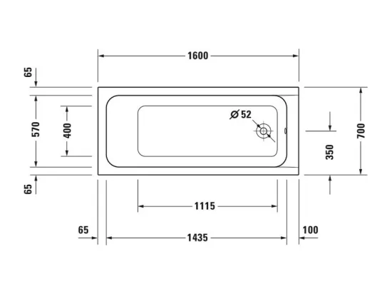 Baignoire droite 160x70 DURAVIT D-Code