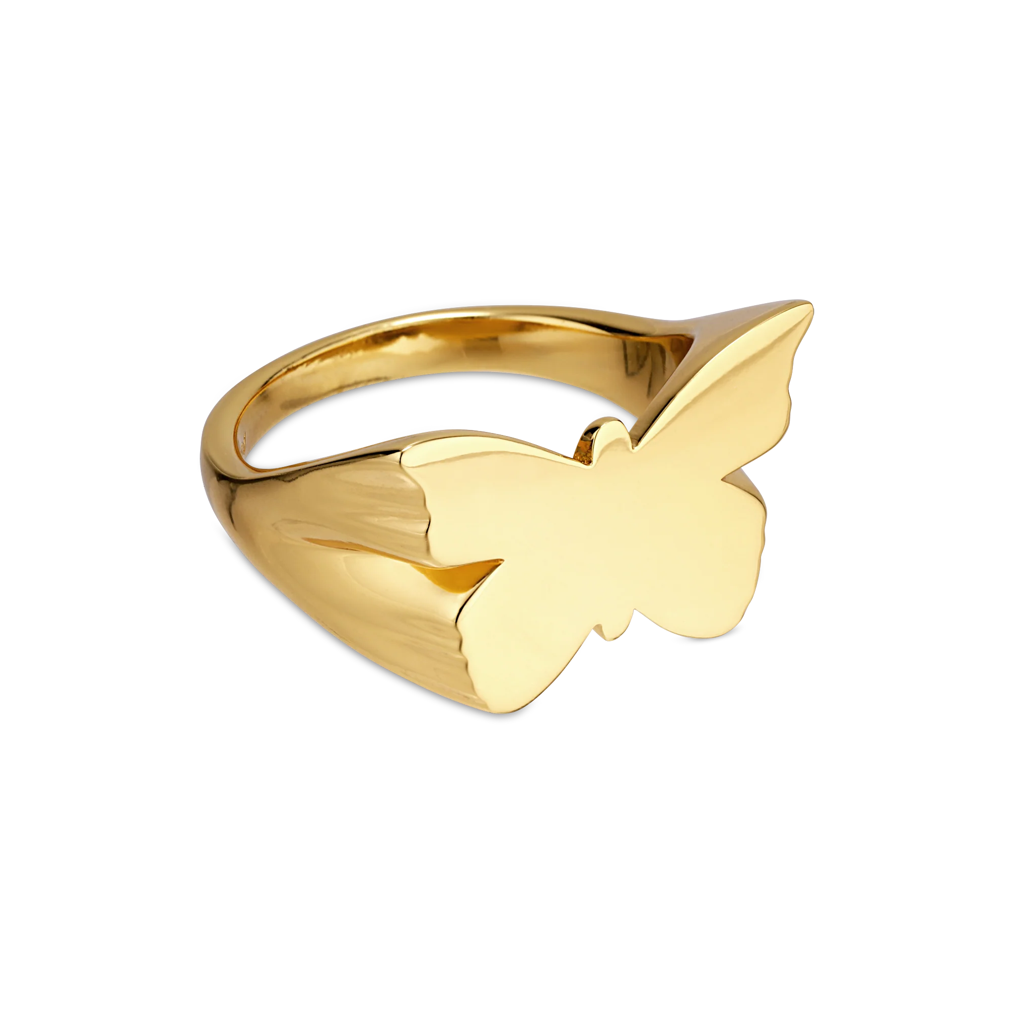 Jane Kønig  Butterfly Signet ring - forgyldt