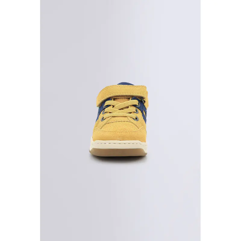 KIKOUAK CAMEL MARINE BASKETS BASSES Cuir Garçon