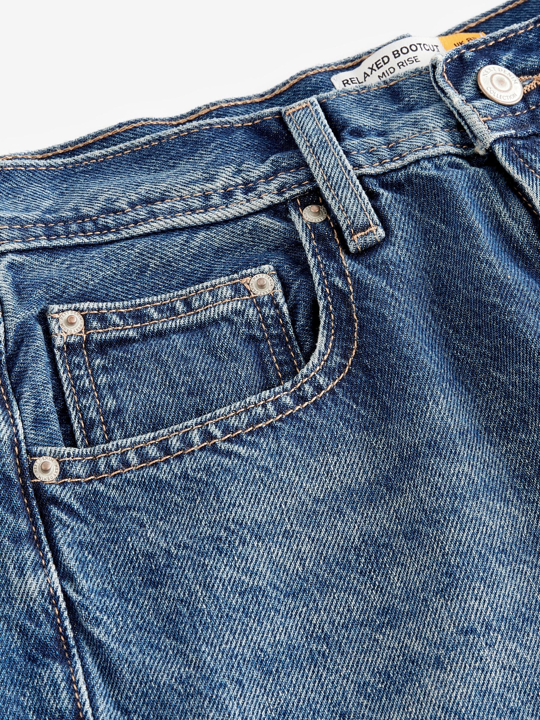 Blauw - Relaxte bootcut jeans van 100% katoen