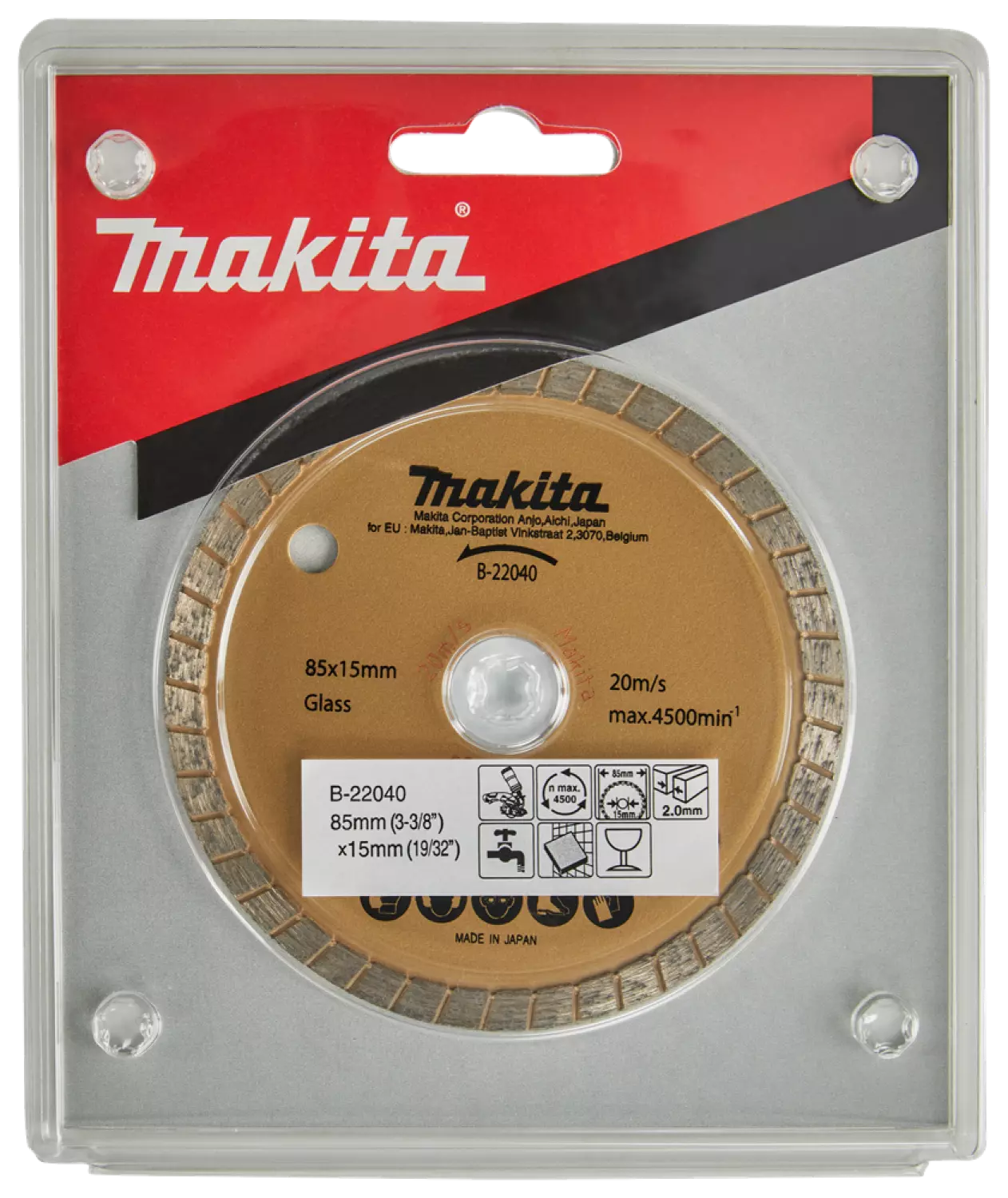 Makita B-22040 Diamantdoorslijpschijf - 85 x 15 x 2mm - Asfalt / Steen / Tegels & Natuursteen