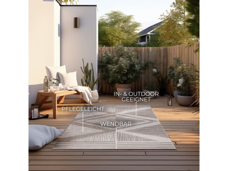Elle Decoration Teppich Rhombus 160 x 230 cm, Linen Designteppich