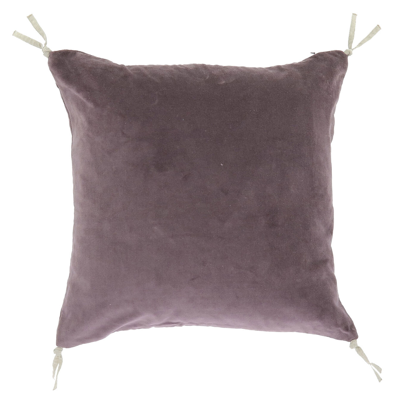 En Fil d'Indienne Housse de Coussin en Velours de Coton violette  - 45x45 cm