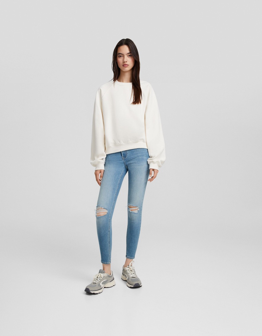 calça jeans skinny vintage de cintura baixa