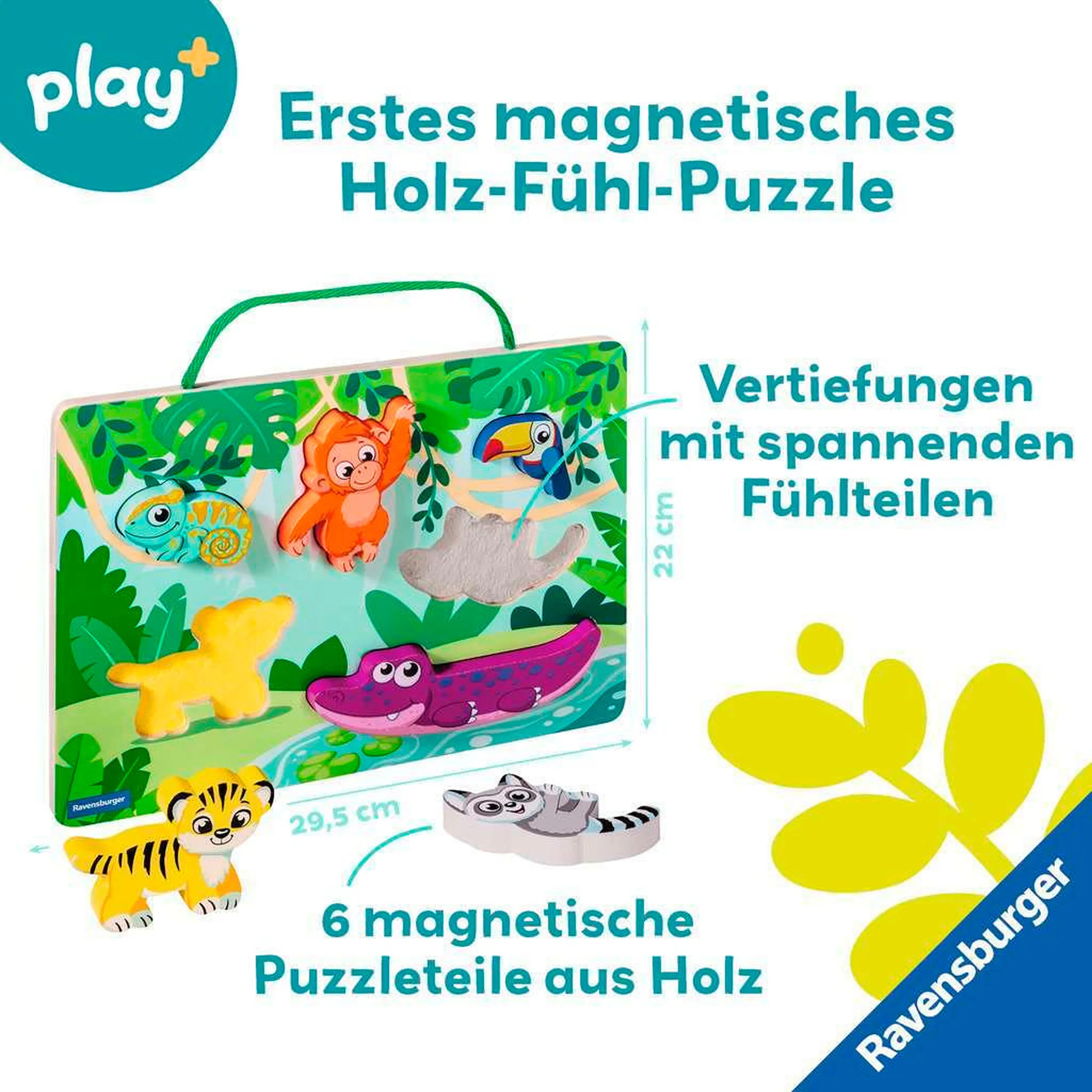 Ravensburger Magnetisches Holz-Fühl-Puzzle: Dschungel