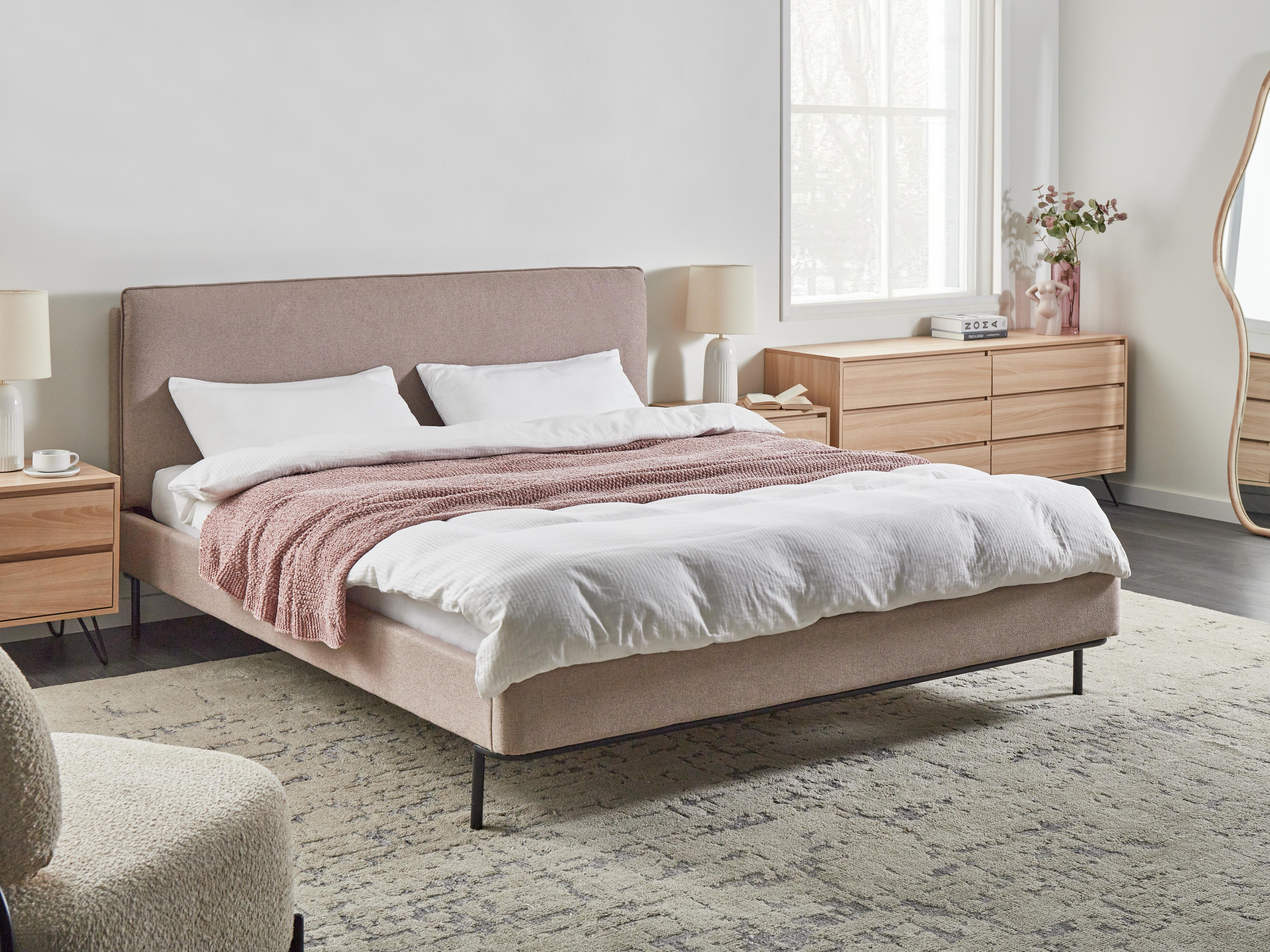 Bed Stof CORIO 180 x 200 cm Taupe