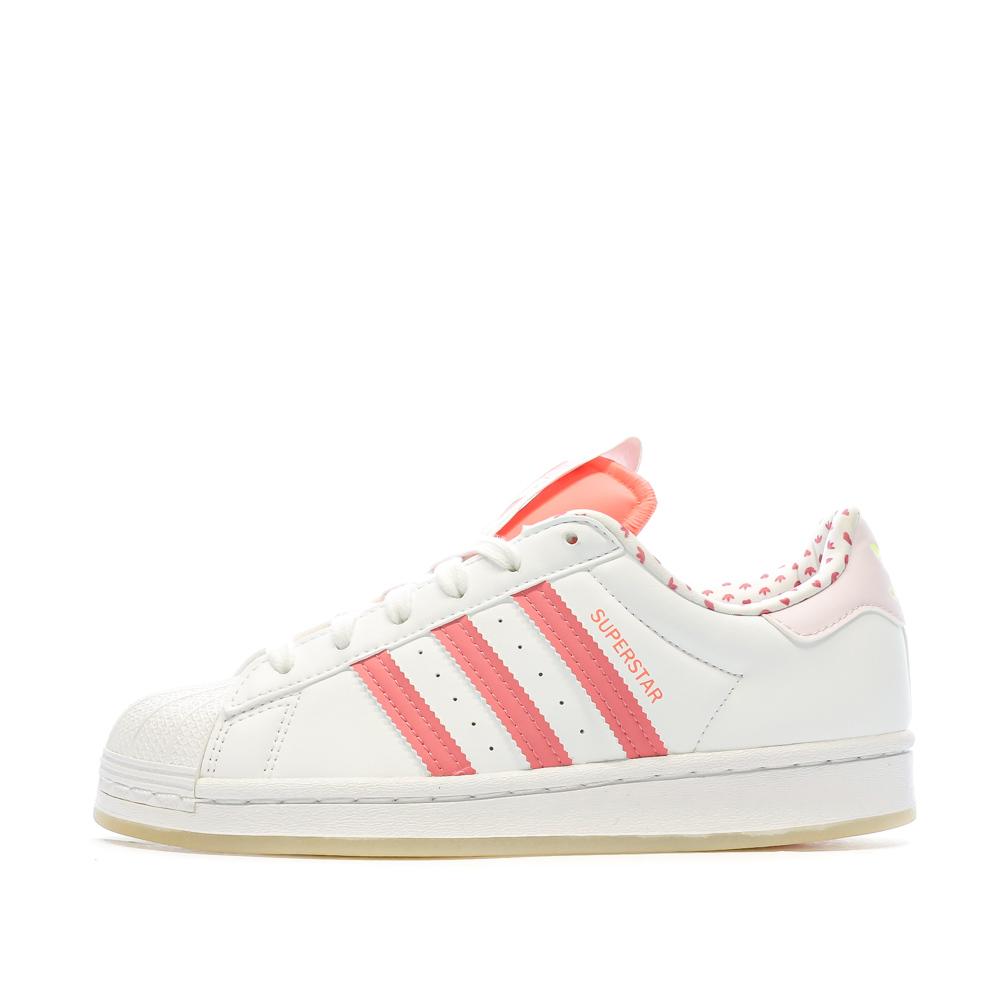 Adidas Baskets Blanche/Rose Fille Adidas Superstar J