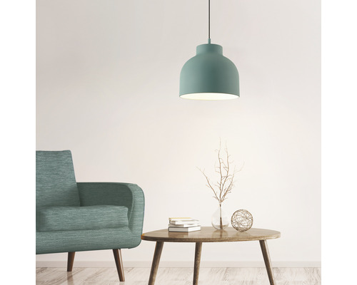 Hanglamp, 1-lichts, HxØ 120x32,5 cm, turquoise