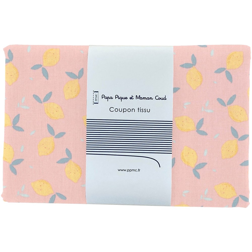 Coupon Tissu 1 M Citron Jaune Rose Ex1057
