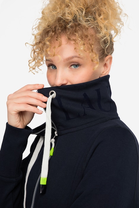 Sweatjacke, Stehkragen, Zipper, Langarm