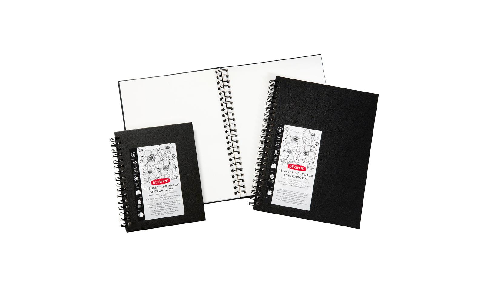 Hardcover-Skizzenbuch, DIN-A4, Hochformat, 86 BlattHardcover-Skizzenbuch, A4 Hochformat, Sketch-Buch zum Zeichnen & Schreiben, 86 Blatt, Säurefreies Papier, spiralgebunden, Professionelle Qualität, 2301607