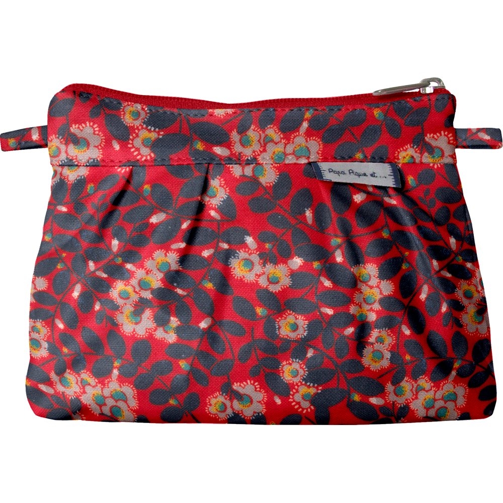 Mini Pochette Plissée Feuillage Vermillon
