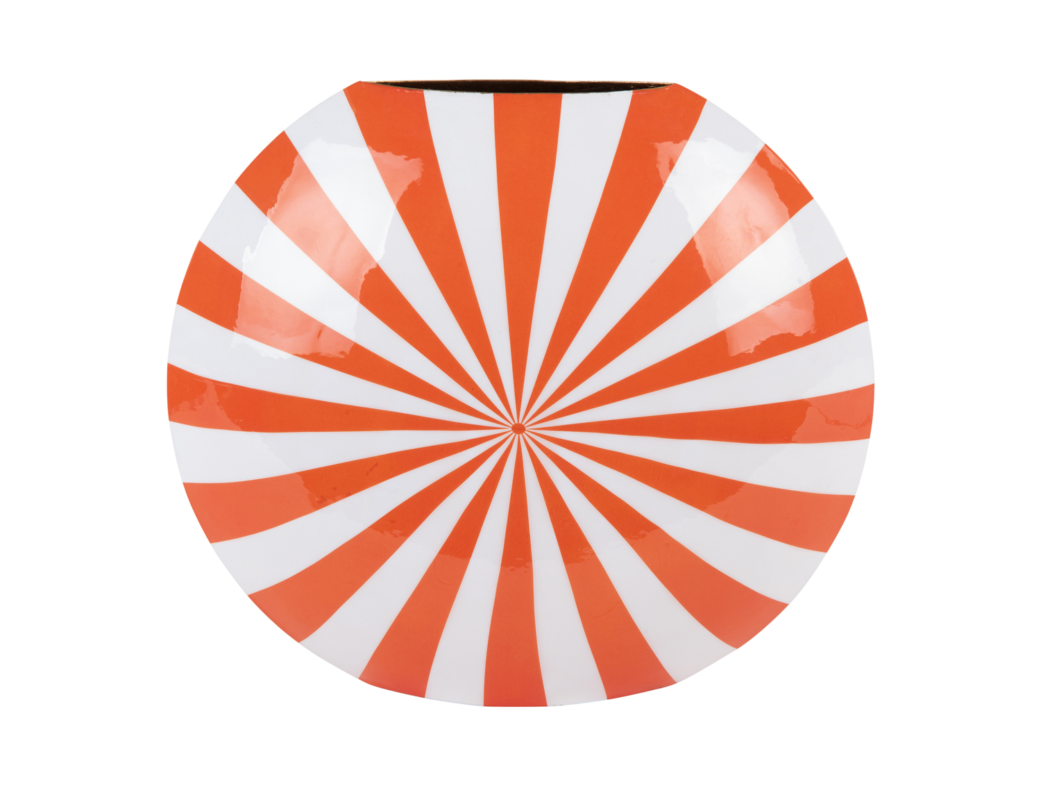 Vase Candy Swirl large enamel bright orange & white