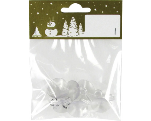 Transparante zuignappen, 2,5 cm, 6 stuks.