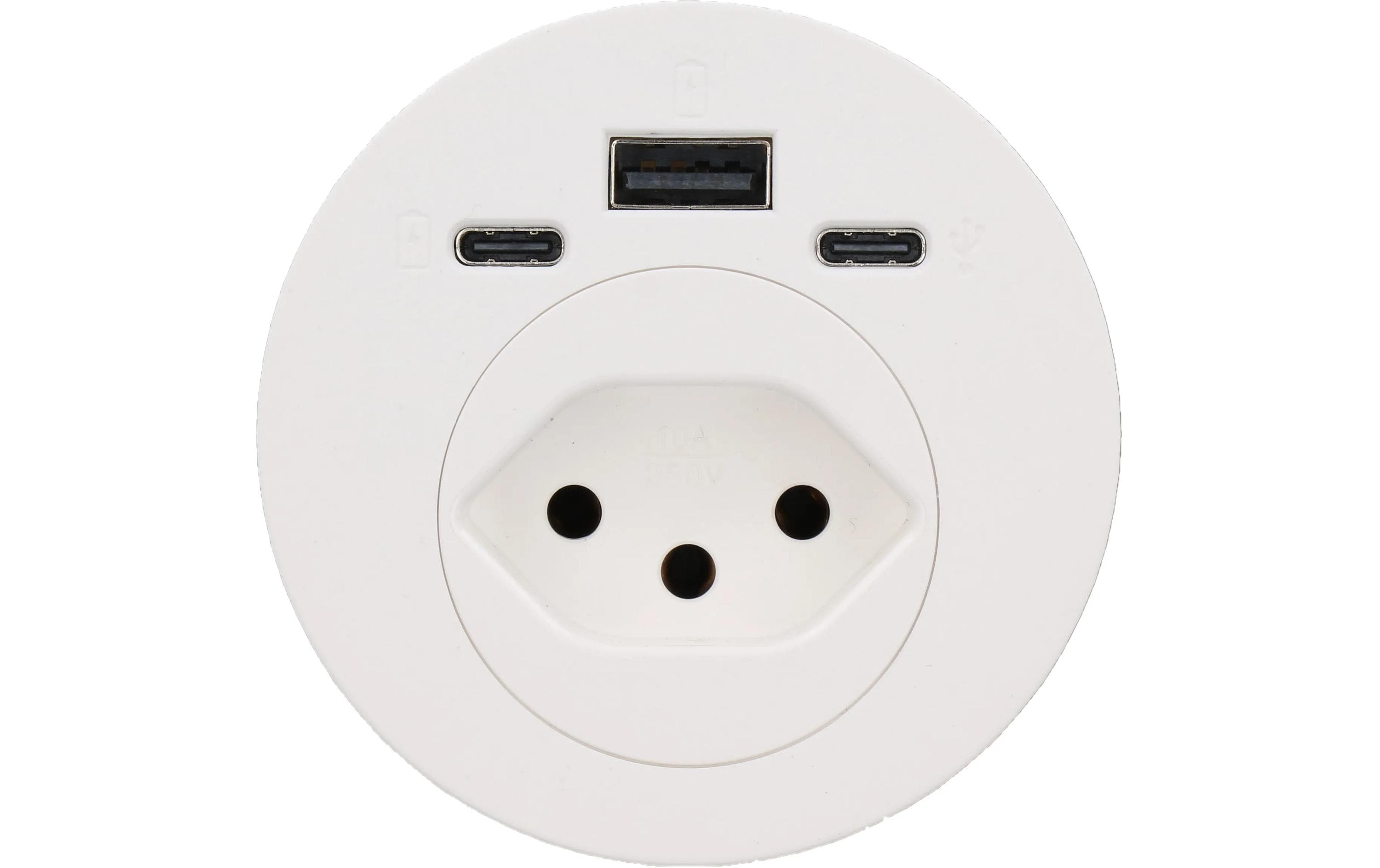 Anschlussfeld Einbau Weiss 1x Typ 13 USB-A/C 25W USB-C DatenSteckdose