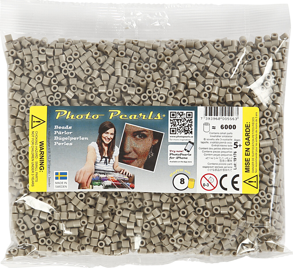 Photopearls - Medium - Askegrå 8 - 6000 Stk. - Nabbi Fotoperler