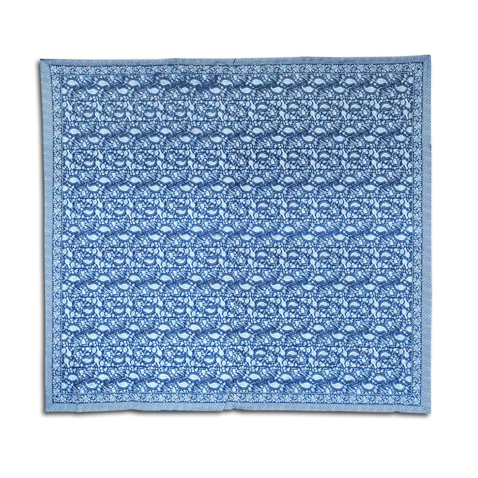 Tagesdecke 'Paisley', blau, weiß, L 240 cm, B 213 cm von fischer's lagerhaus