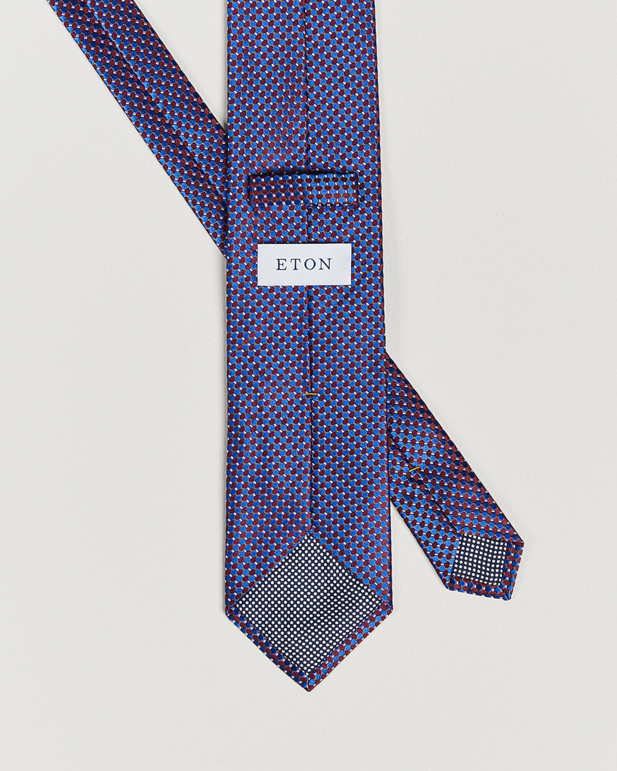 Eton Silk Geometric Weave Tie Blue/Red