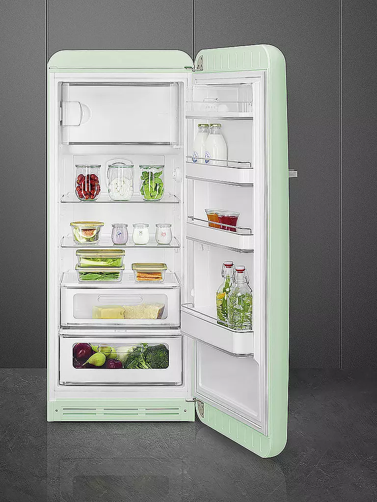 SMEG Kühlschrank mit Gefrierfach 50s Retro Style Pastellgrün FAB28RPG5 hellgrün